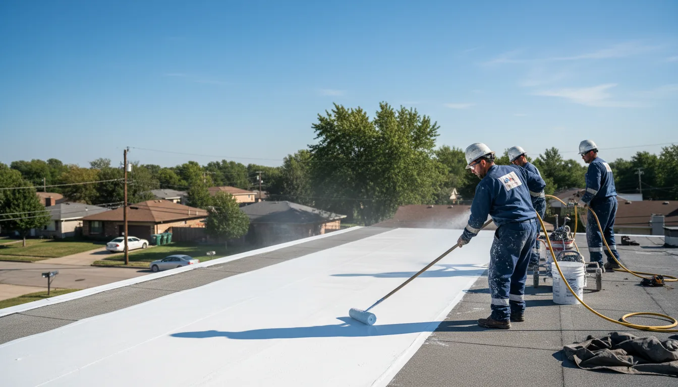 Commercial roof coating in Buda, IL near me